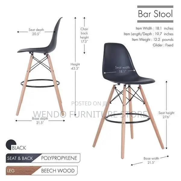 Home Chairs; Plastic Home Eames Counter Reception Barstools