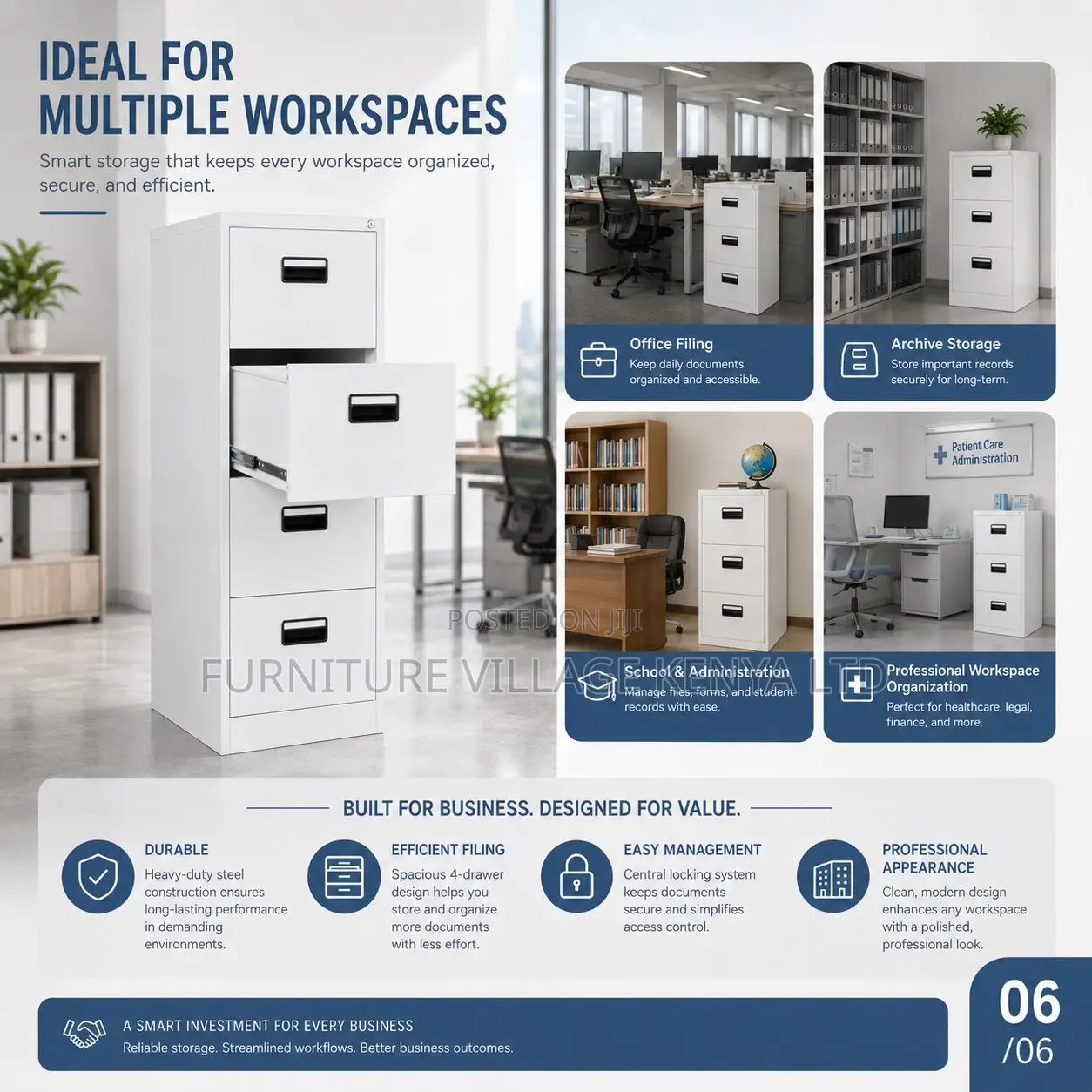 Four Drawer Filing Cabinet.