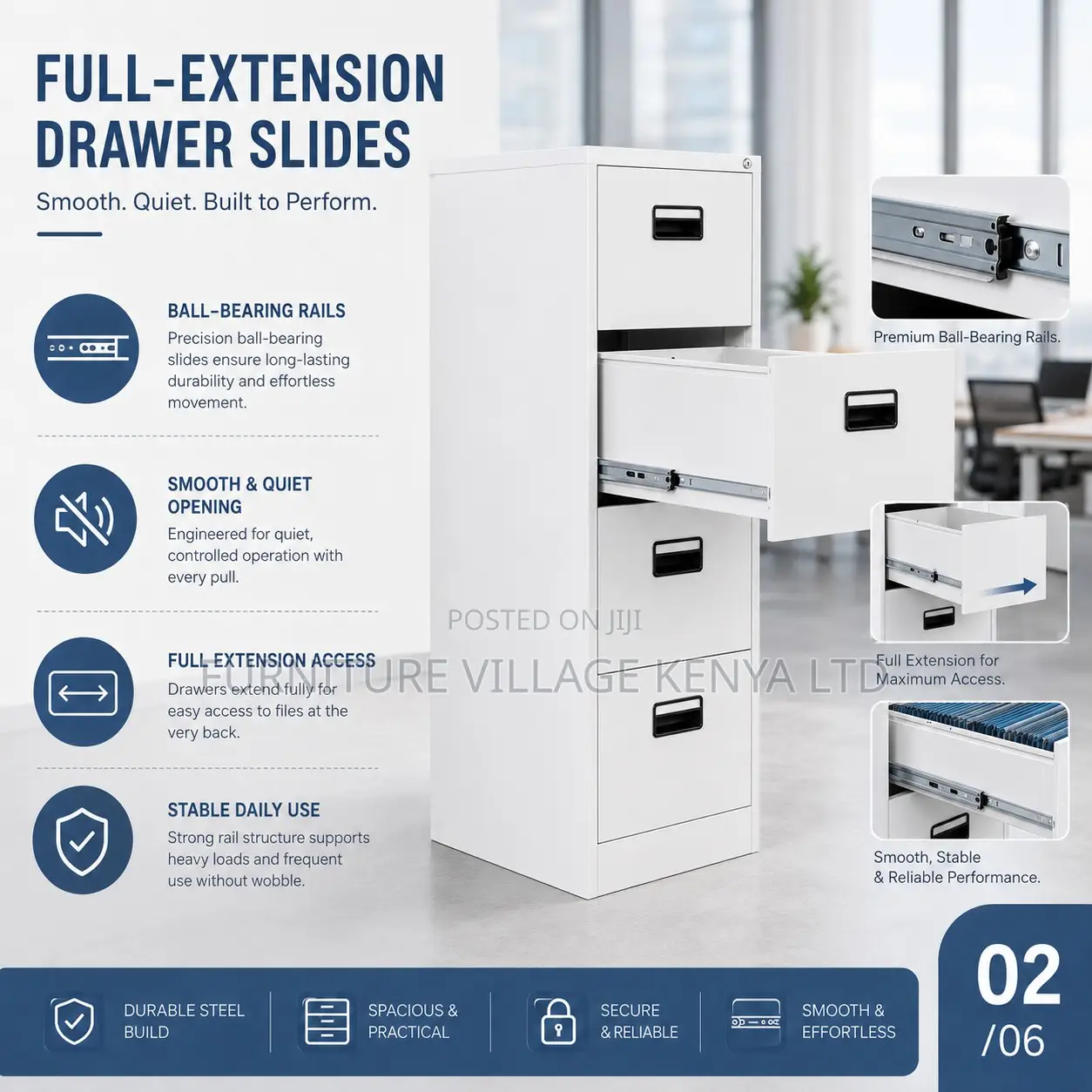 Four Drawer Filing Cabinet.