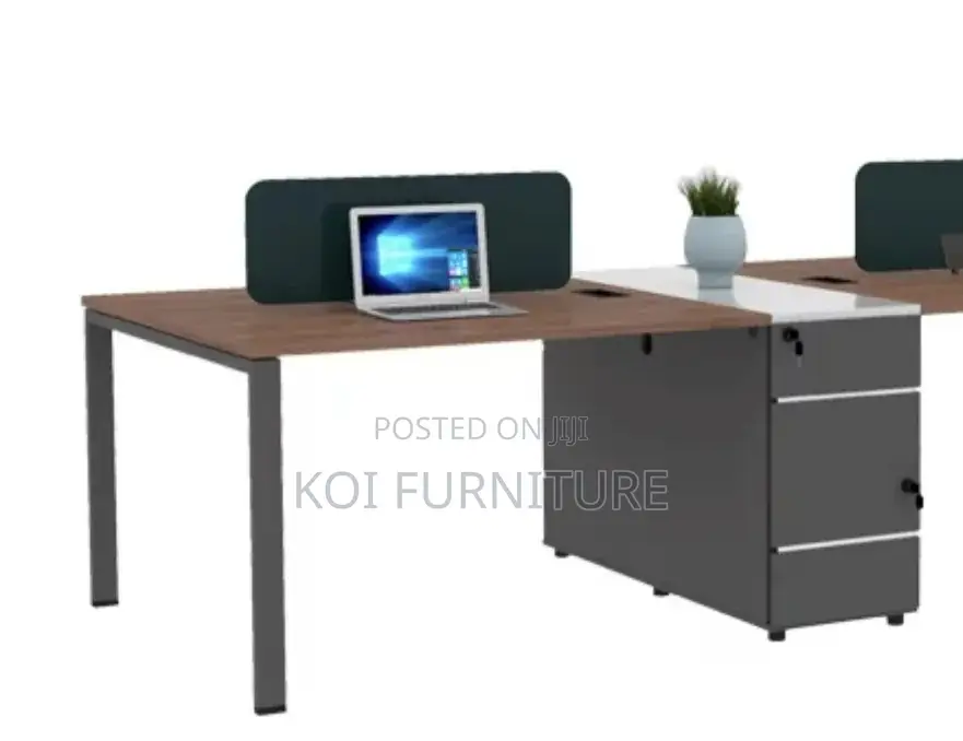 Office Workstation; Two Users Wooden Office Workstation Working Desks
