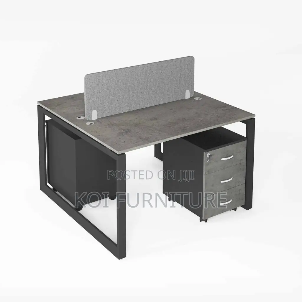 Office Workstation; Two Users Wooden Office Workstation Working Desks