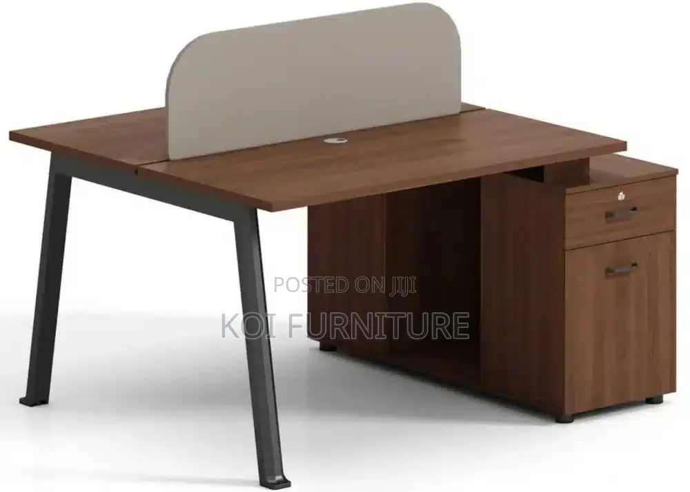 Office Workstation; Two Users Wooden Office Workstation Working Desks