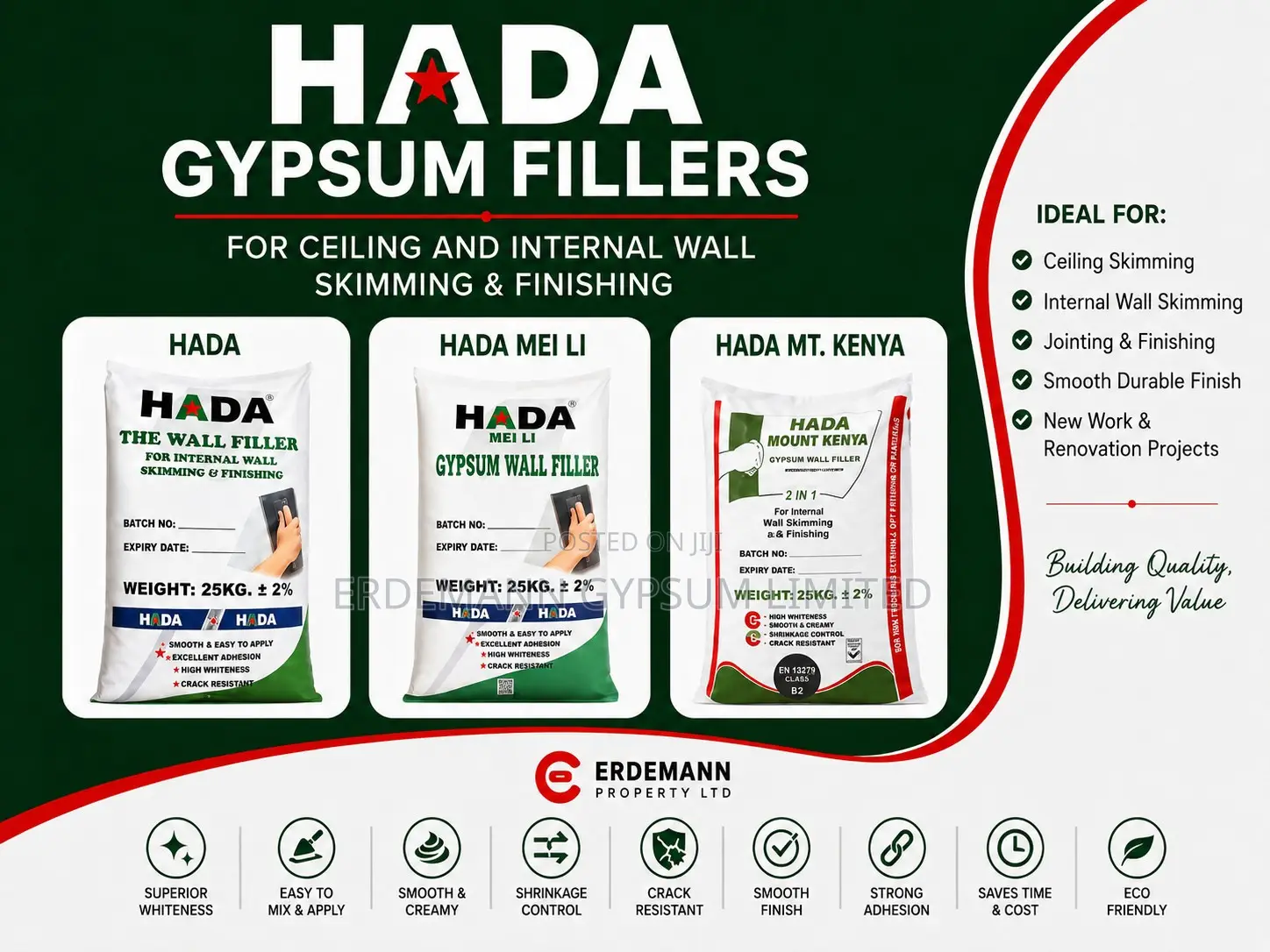 Hada Mt Kenya-Internal Wall Skimming Filler-25kgs