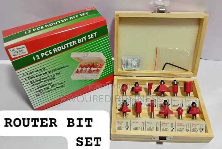 High Value 12 Pc Router Bit Set/ Ideal Router Bit