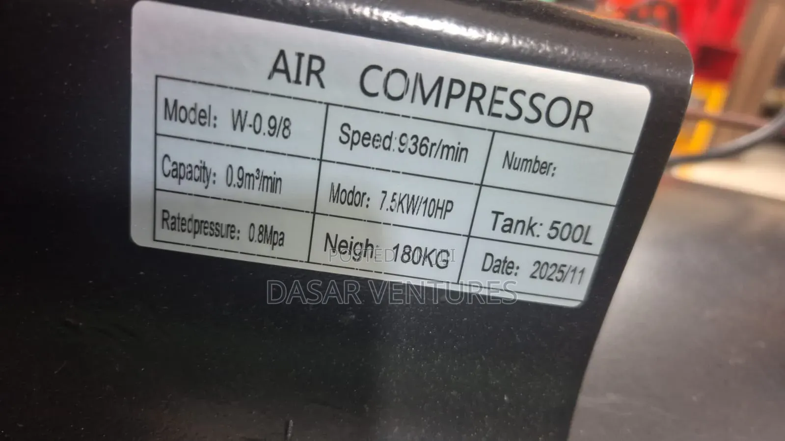 Air Compressor 500l Divo Italy