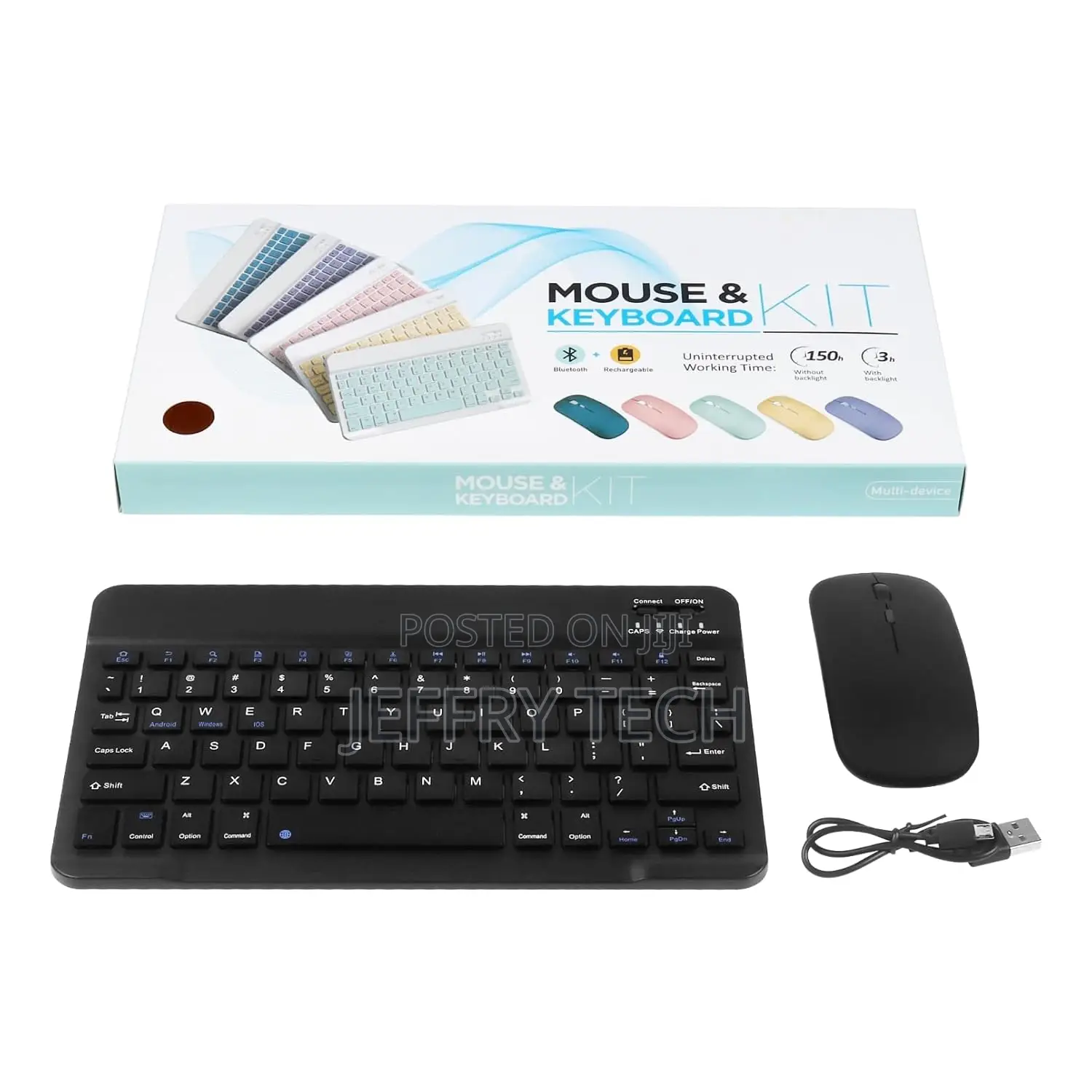 Bluetooth Keyboard and Mouse Combo Ultra-Slim Portable Rechargeable Co