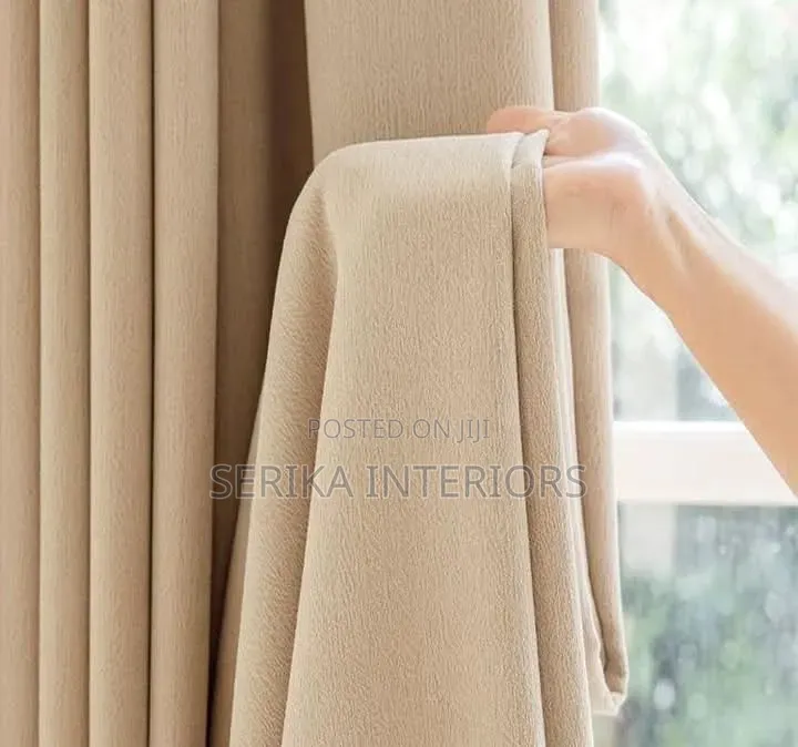 Heavy Baige Curtains Curtains Environmental Friendly Robertson's