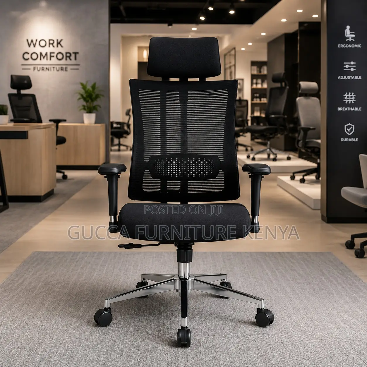 Ergonomic High Back Mesh Chair.