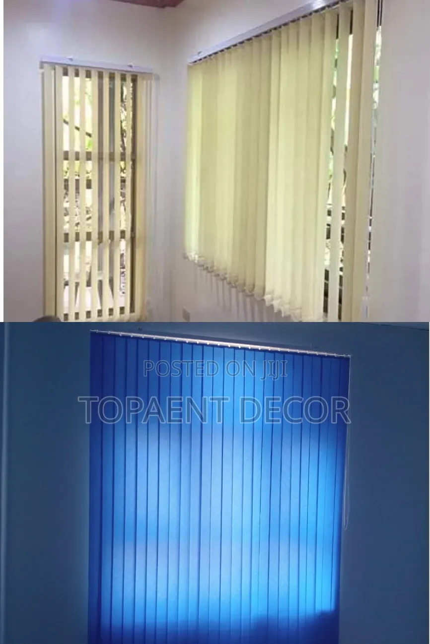 Cream and Light Blue Durable Fabric for Vertical Office Blinds