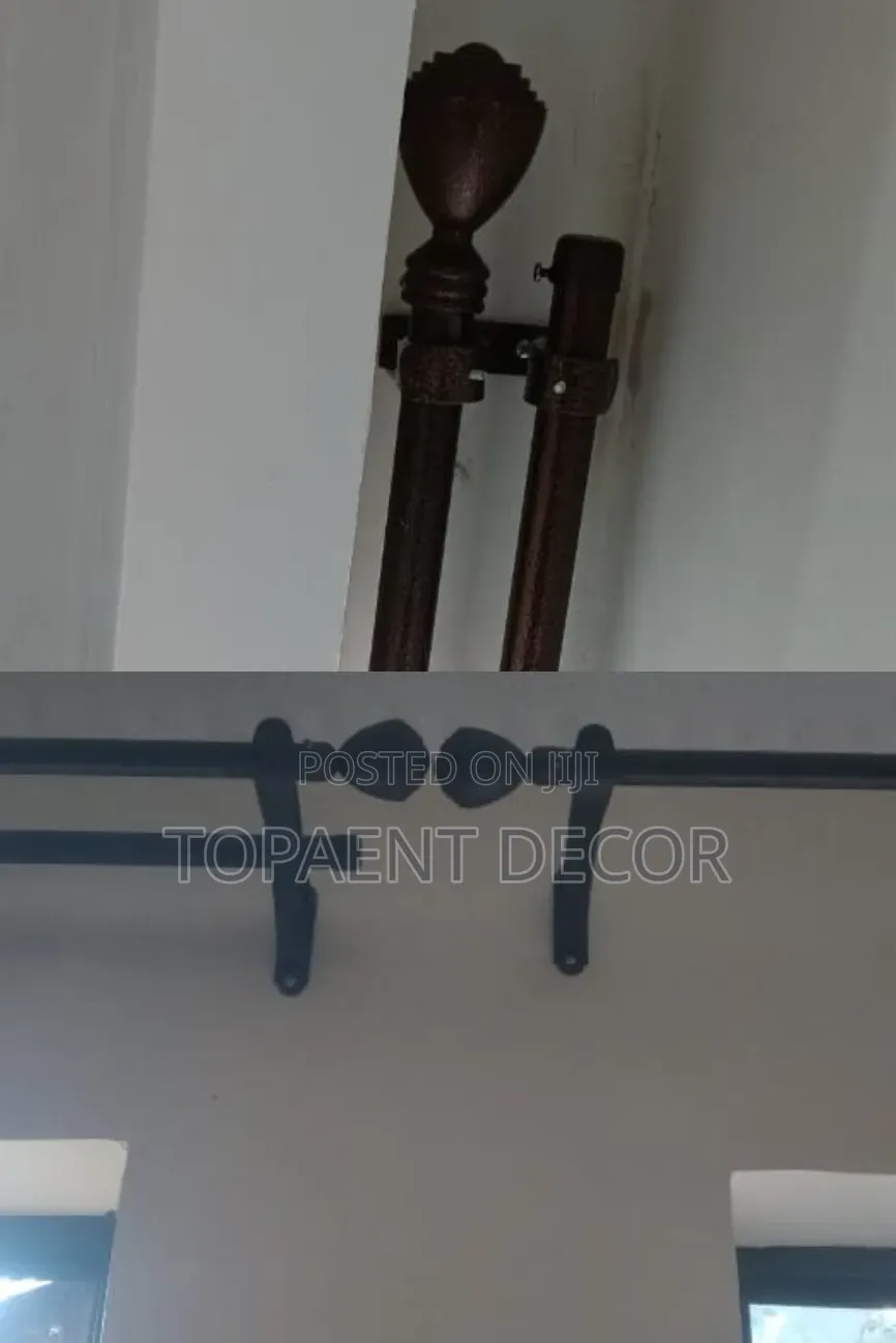 Double and Single ,Sheer and Curtain , Powder Coated Curtain Rods