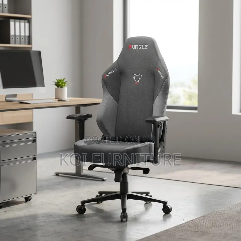 Office Chair : Furgle Grey Fabric Gaming Chair