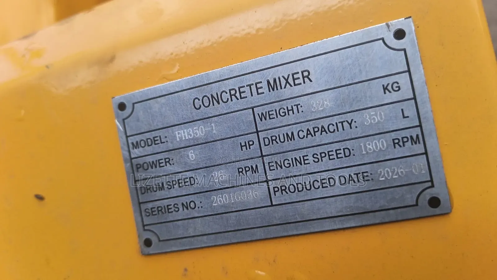 350l Lenhard Golf Concrete Mixer 6hp