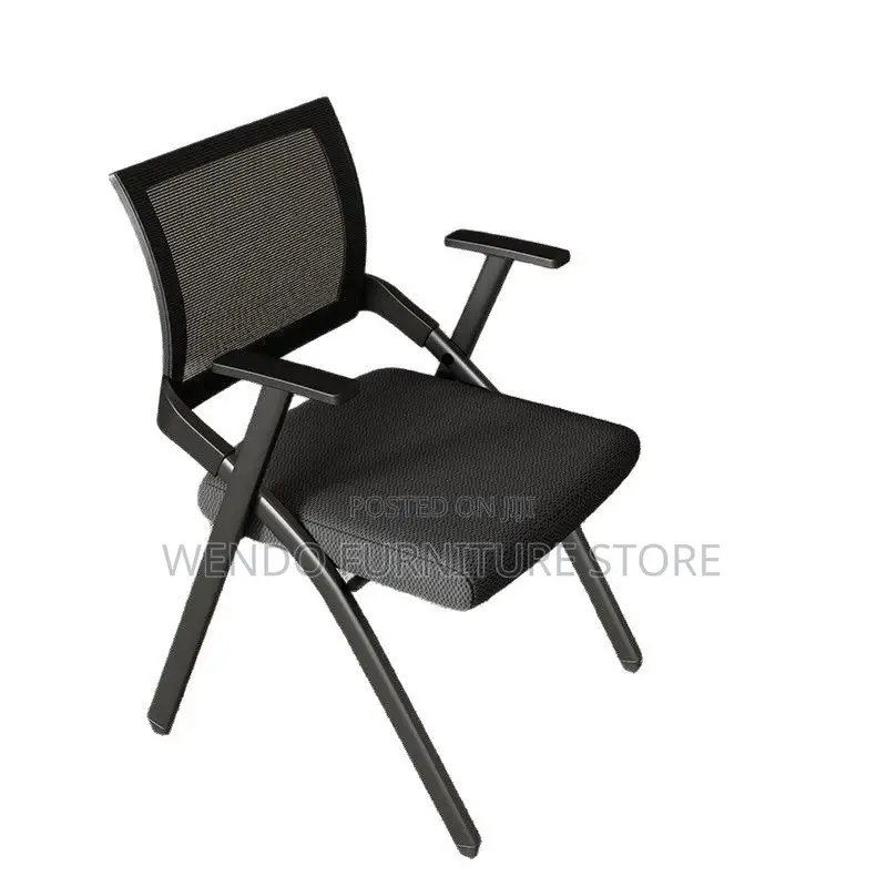 Office Chairs; Foldable Black Office School Seat With Write Pad