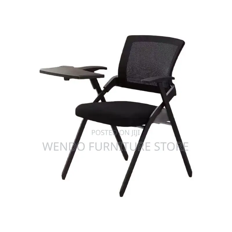 Office Chairs; Foldable Black Office School Seat With Write Pad