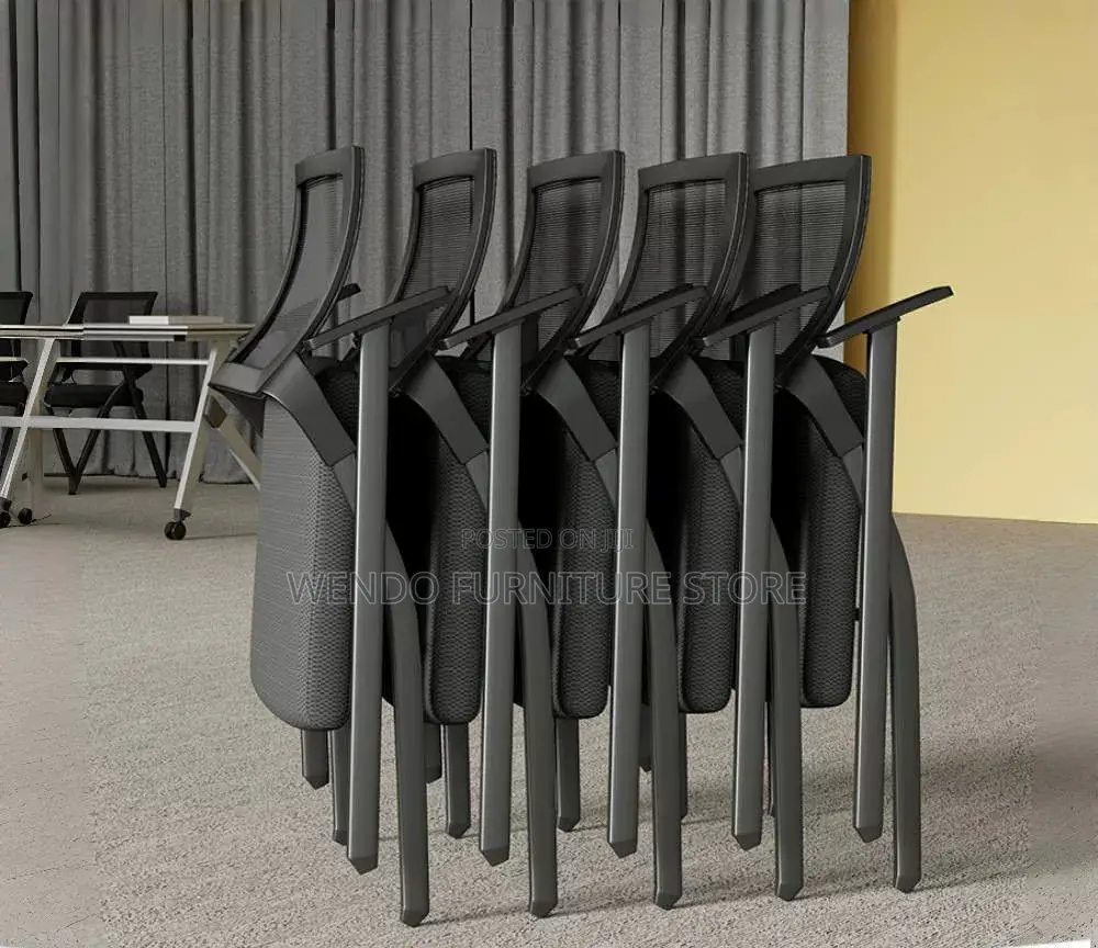Office Chairs; Foldable Black Office School Seat With Write Pad