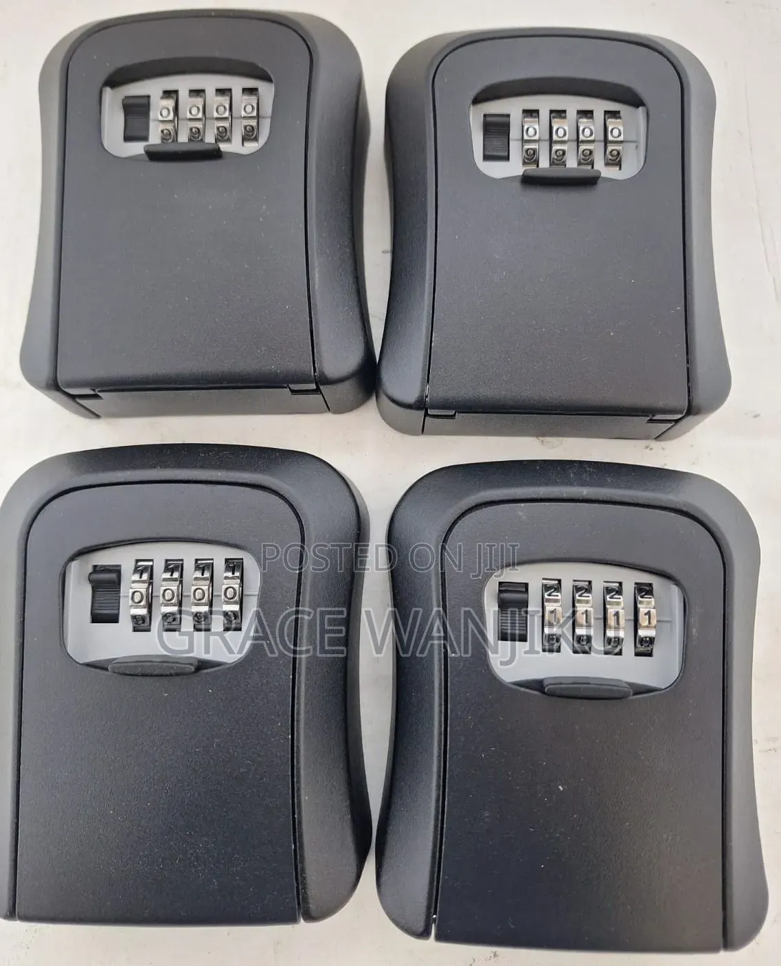 Metallic Key Lock Box - Black Aluminum, Wall Mount Safe
