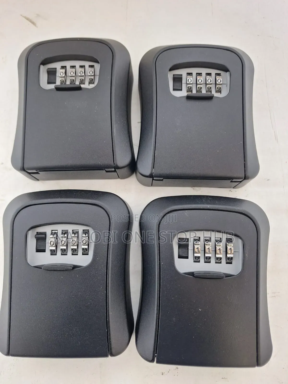 Metallic Key Lock Box - Black Aluminum, Wall Mount Safe