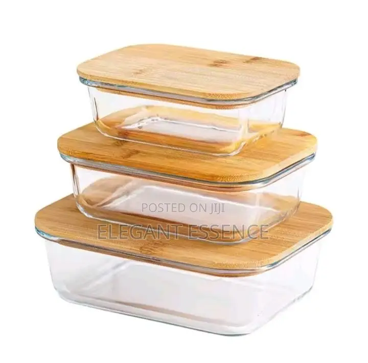 3 in 1 Snack Storage Box With Bamboo Lid