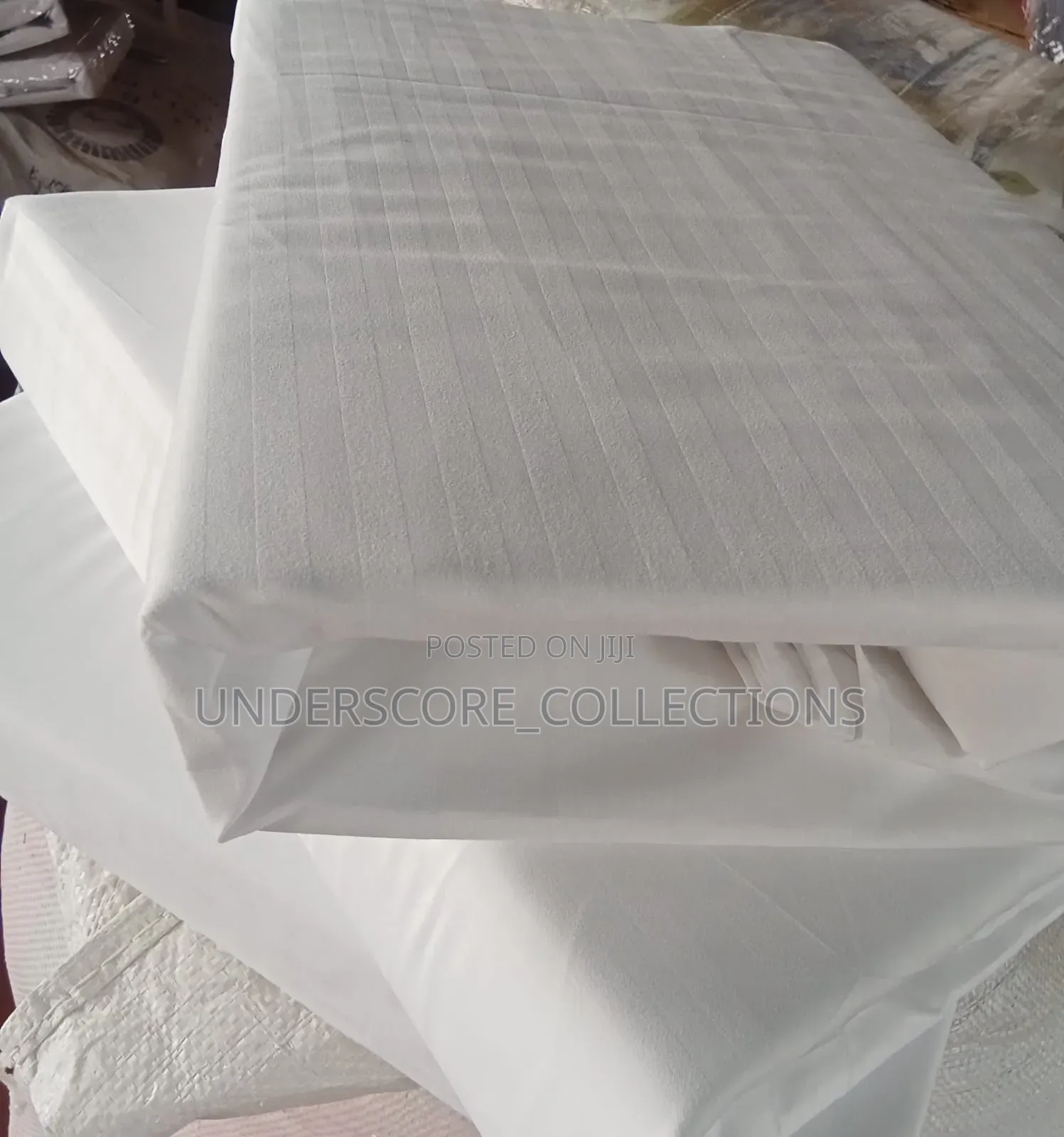 Cotton Stripped *White* Bedsheets *2* Bedsheets *2* Pillowcases