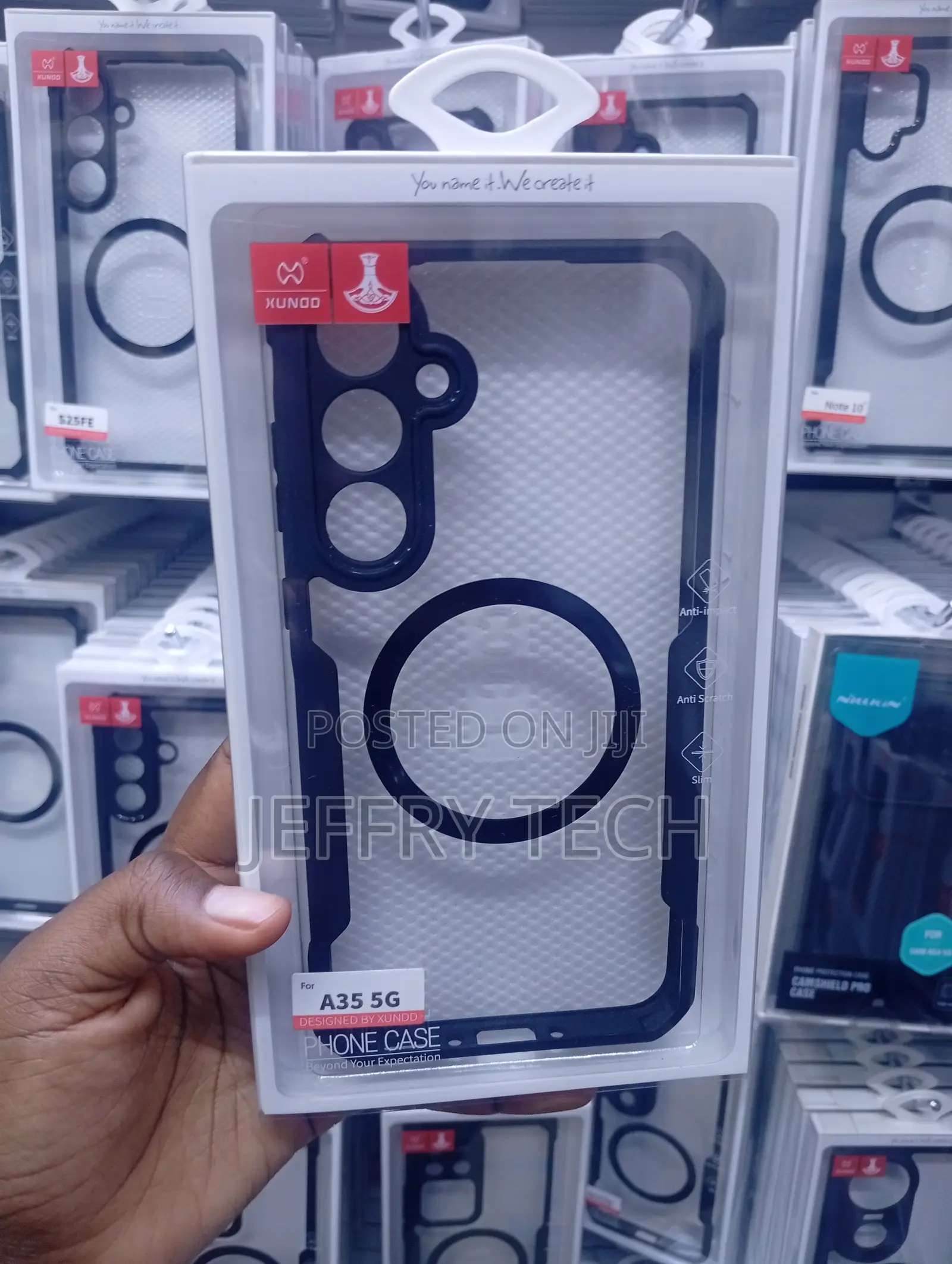 Samsung Galaxy A35 5g With a Dark Protective Tpu Bumper Cover-Clear