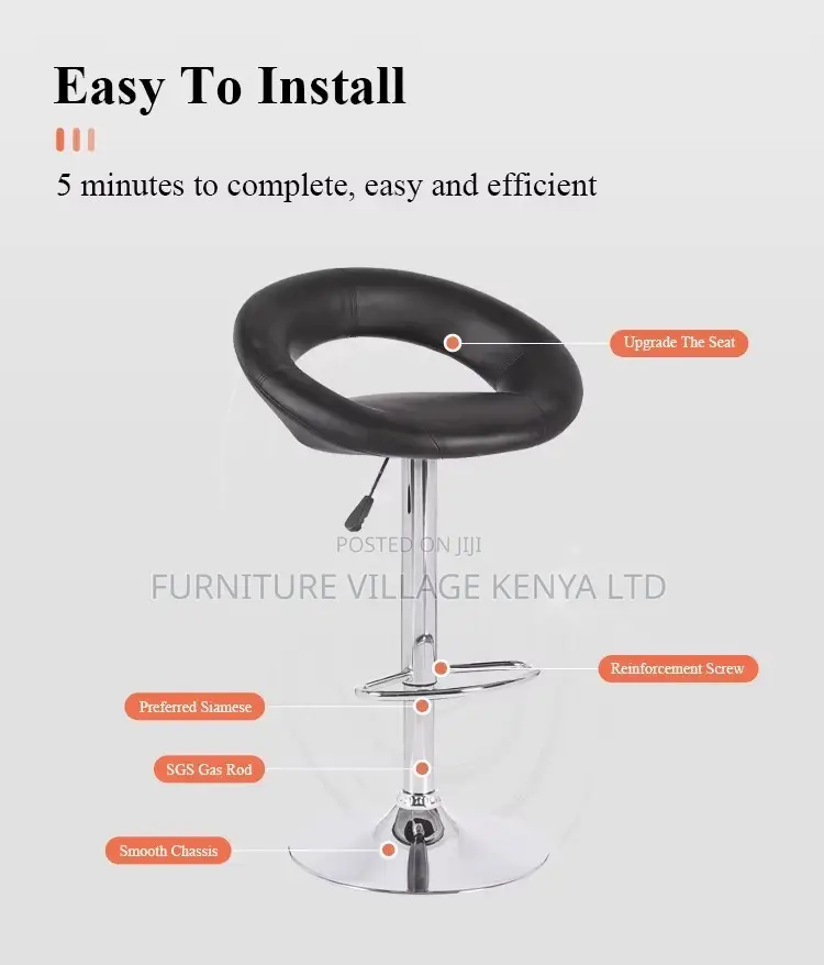 Adjustable Leather Barstool.