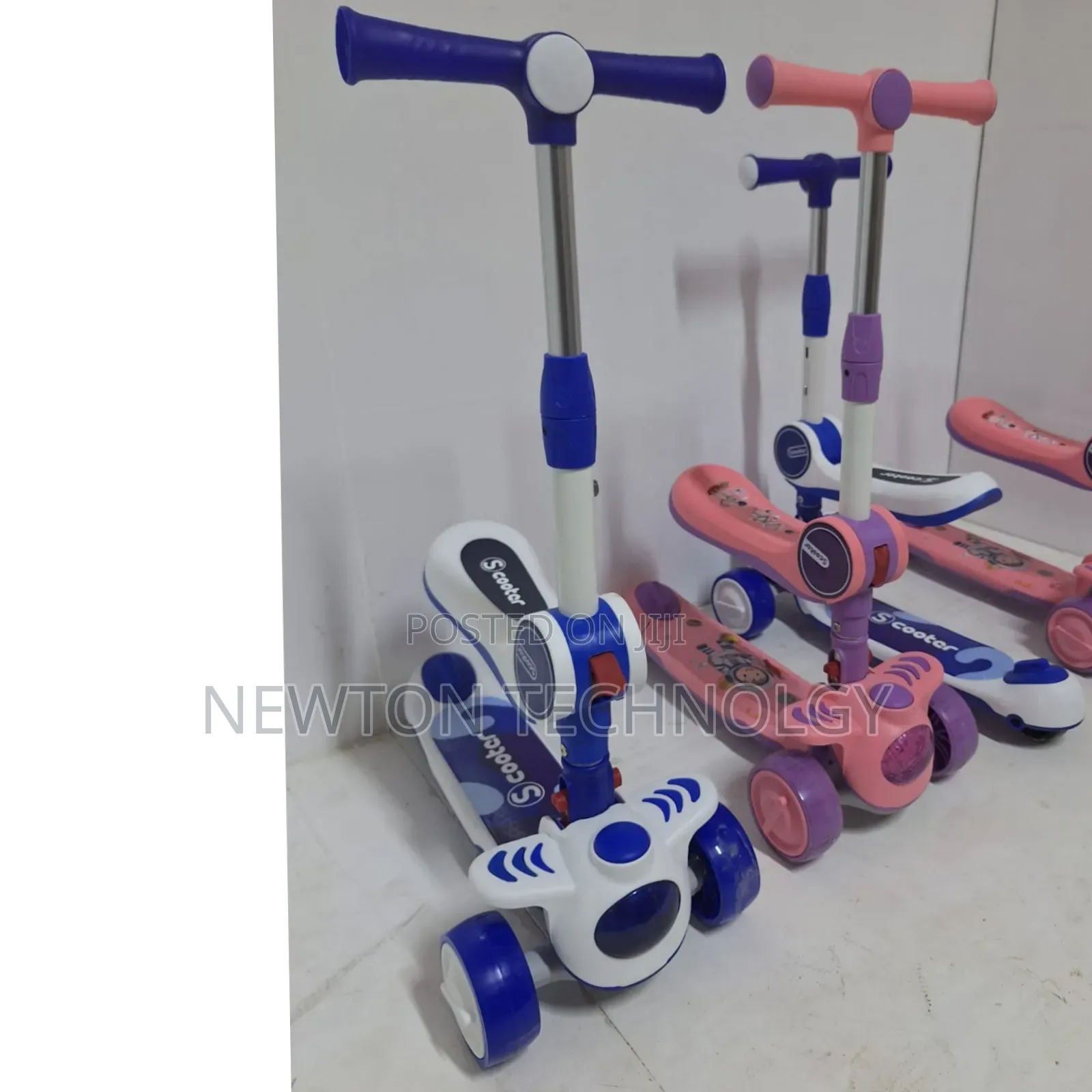 Adjustable Kids Scooter With Seat Light Up Wheels Music Foldable