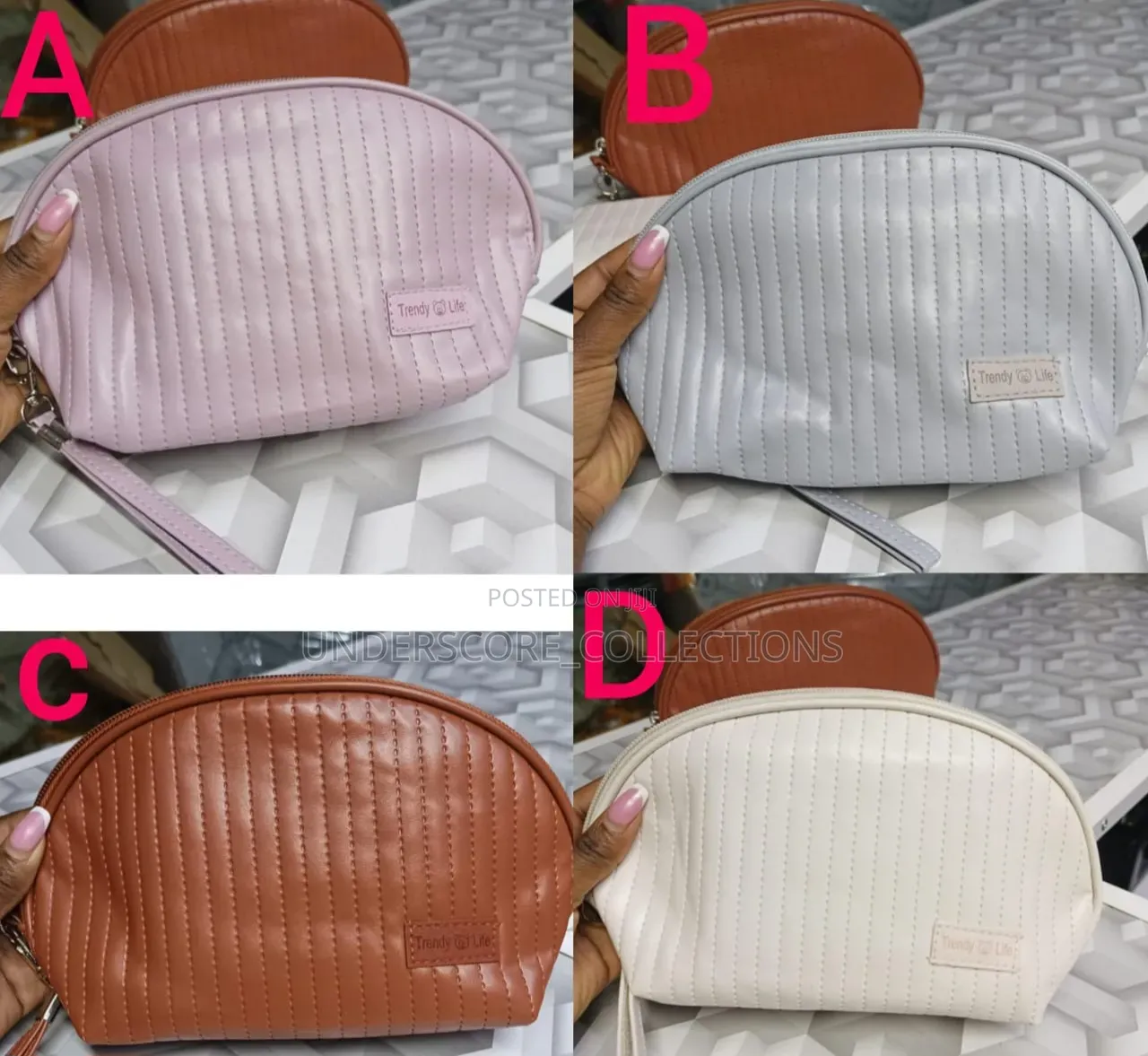 *Portable Makeup Bag, Waterproof Leather Pouch