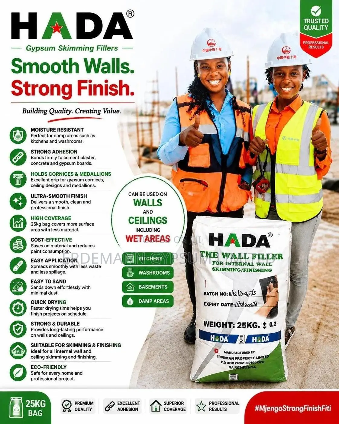 Hada Premium-Wall-Ceiling Skimming Filler -25kgs.