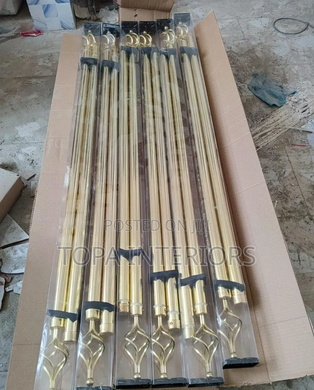 Gold Telescopic Adjustable 2m Double Curtain Rod for Doors and Windows