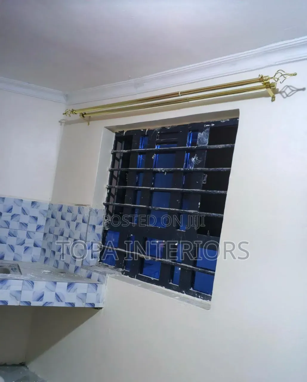 2 Metres Double Gold Curtain Rods Extendable Depending on Window Size