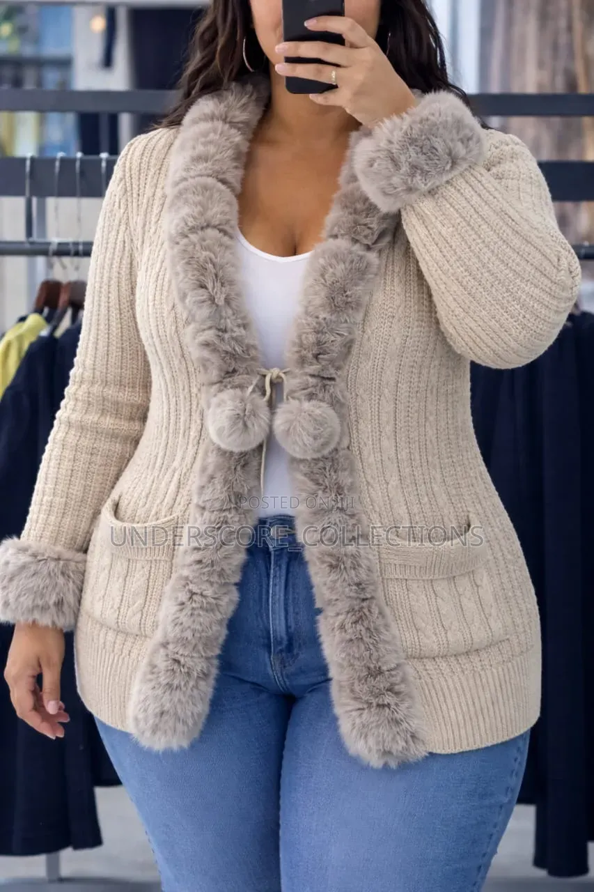 Ladies Plus Size Fitting Soft and Warm Cardigans