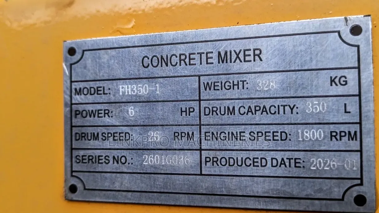 Lenhard Germany 350 Litres Diesel Concrete Mixer