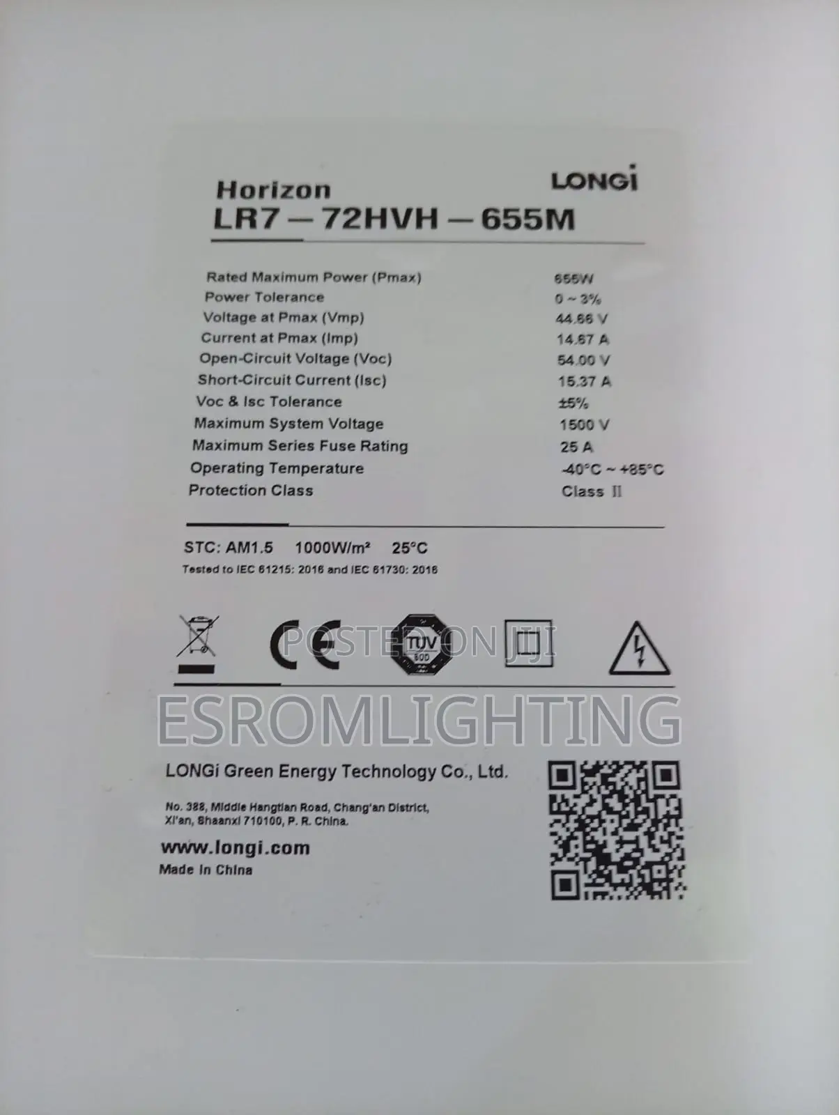 Longi 655w Mono Solar Panel | Hi-Mo 7 | Tüv Certified | 1500v System