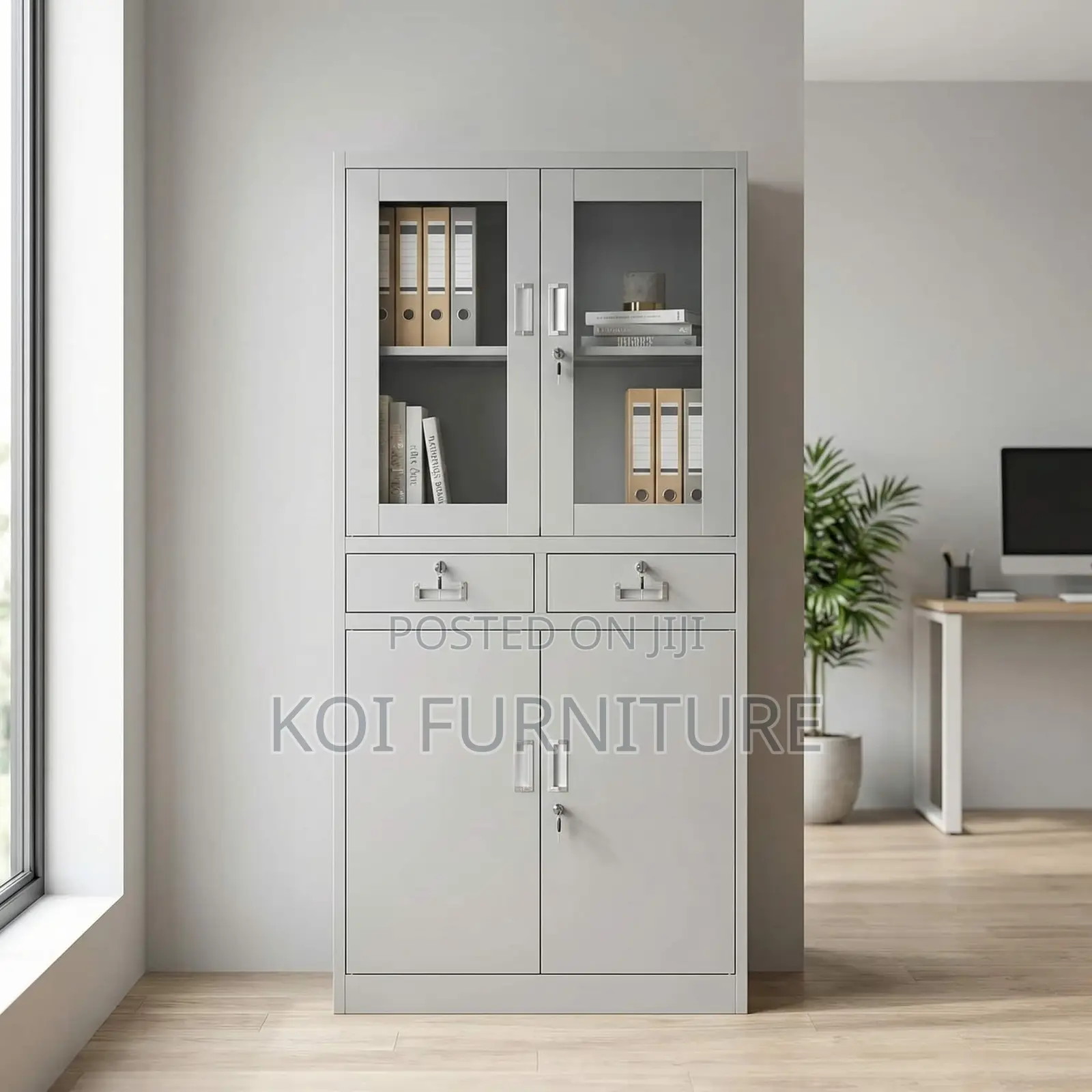 Office Cabinet : 2-Door Metallic Office Filling Cabinet