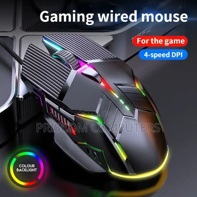 Ergonomic, Wired Gaming Mouse, Usb Gaming Mouse 6 Buttons Led RGB