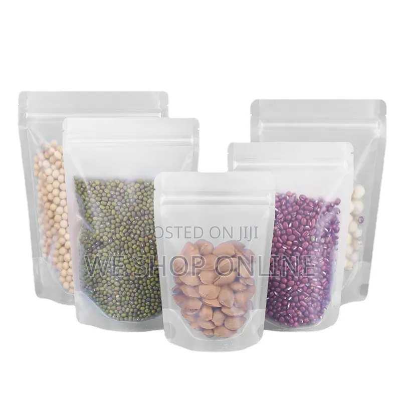 9*14cm Clear Matte Finish Stand Up Pouches With Ziplock 50pcs