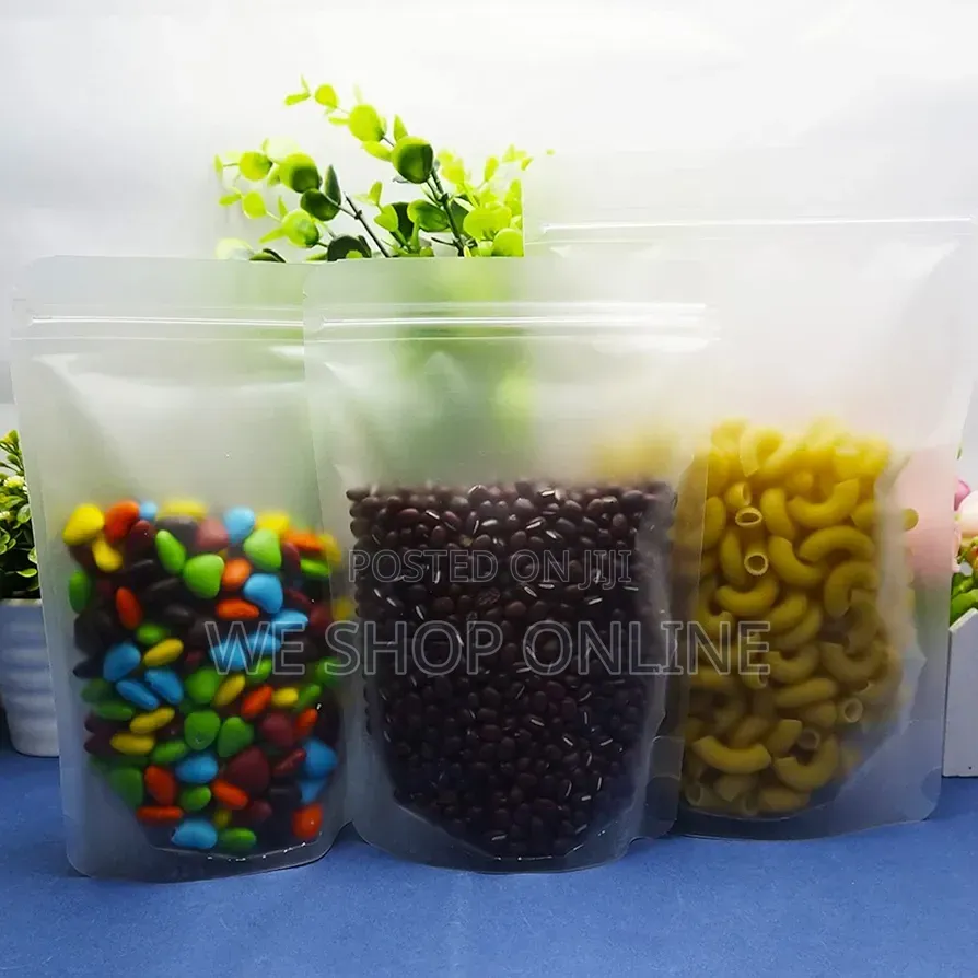12*20cm Clear Matte Finish Stand Up Pouches With Ziplock