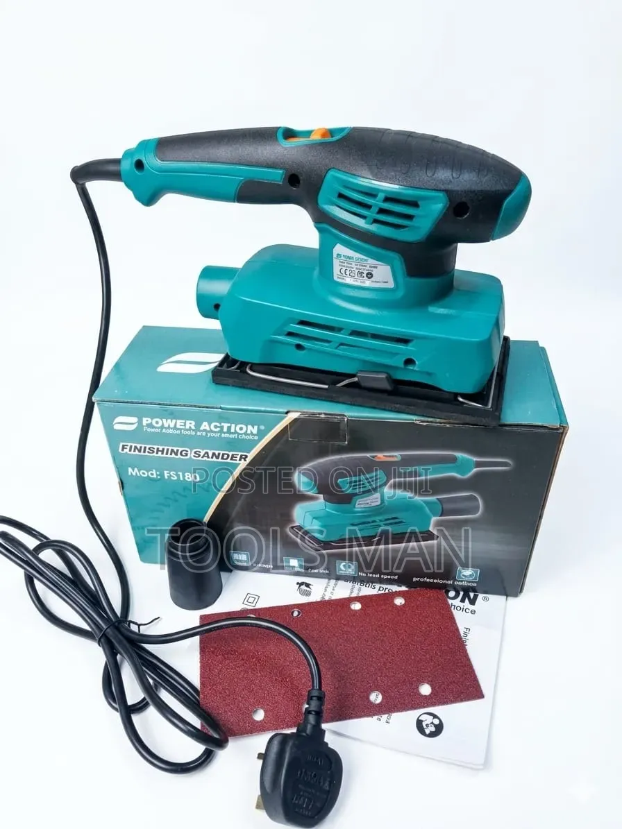 Power Action Fs180 Electric Finishing Sander - Orbital Sanding Tool.