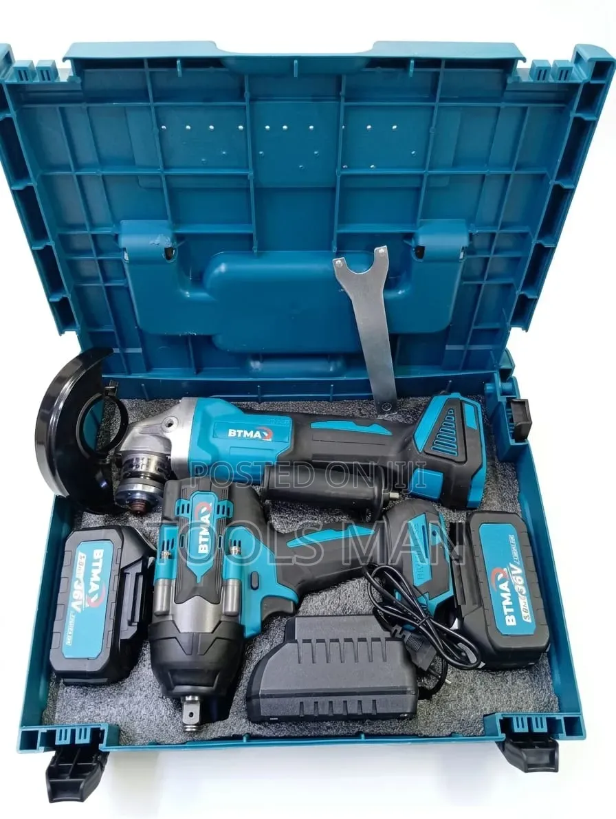 Btmax 36v Cordless Angle Grinder and Impact Wrench Combo Kit.