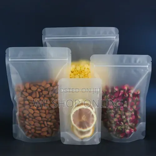 10*15cm Clear Ziplock Matte Finish Stand Up Pouch Bags, 50 PCS