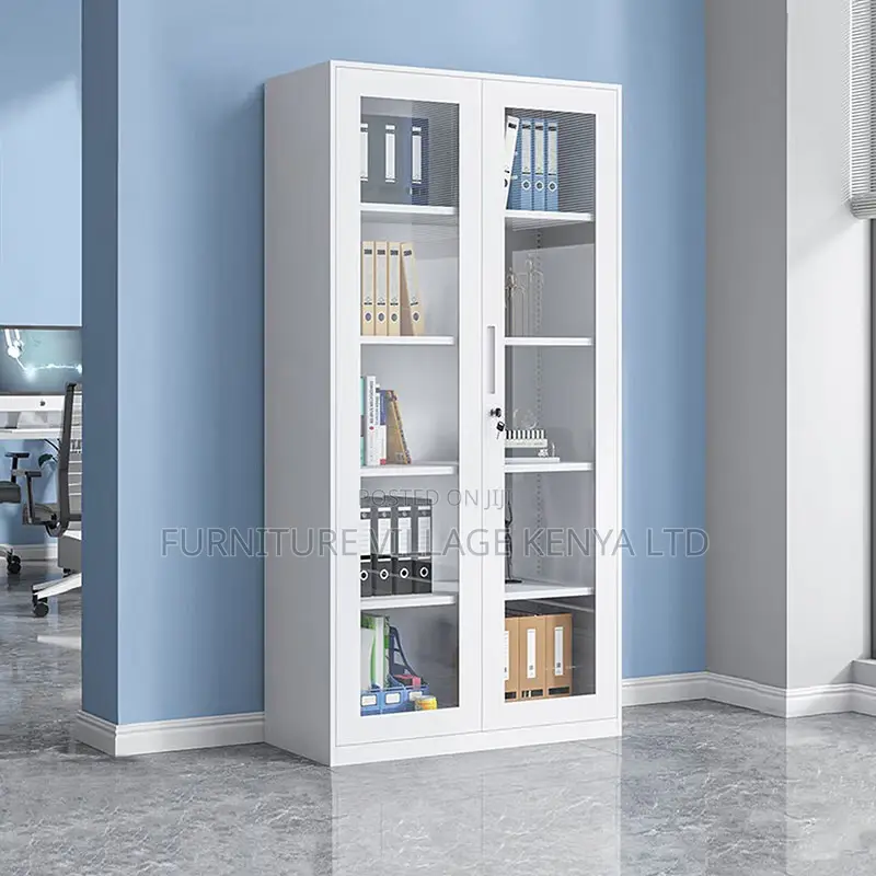 Steel Office Cabinet With Glass Doors