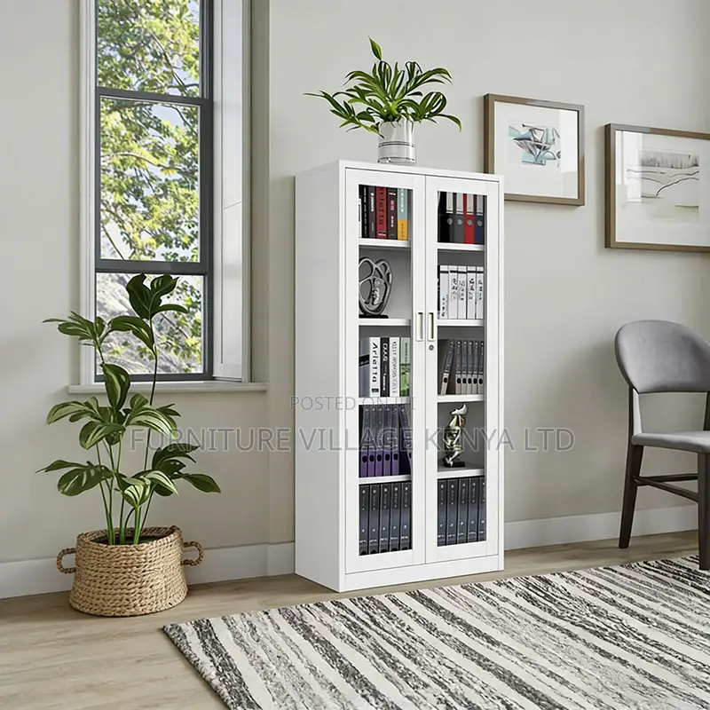 Steel Office Cabinet With Glass Doors