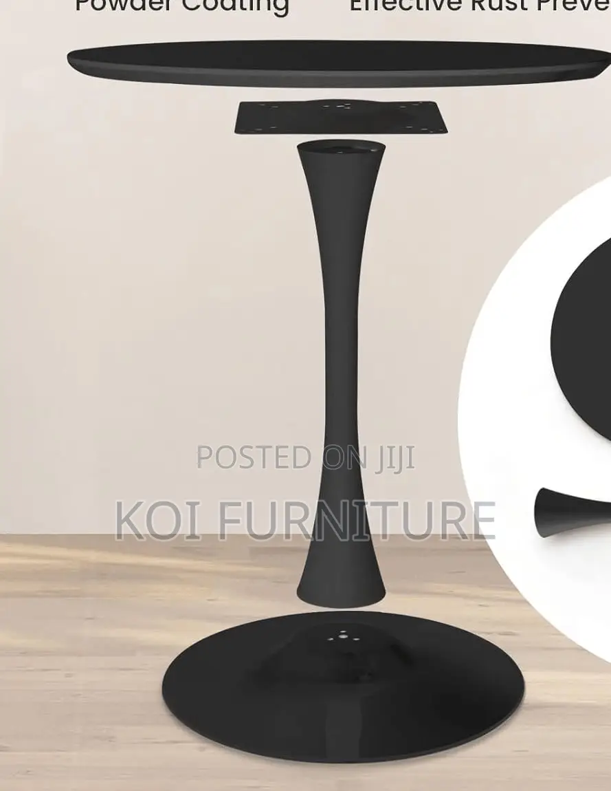 Coffee Table; Black Marble Round Eames Coffee Table
