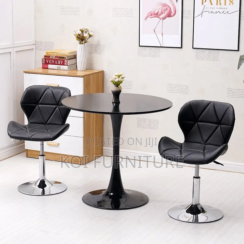 Coffee Table; Black Marble Round Eames Coffee Table