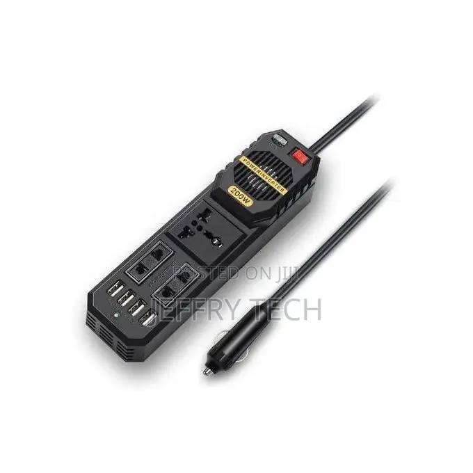 200w Car Power Inverter 12v Dc to 220v Ac With Dual Ac Outlets Usb C