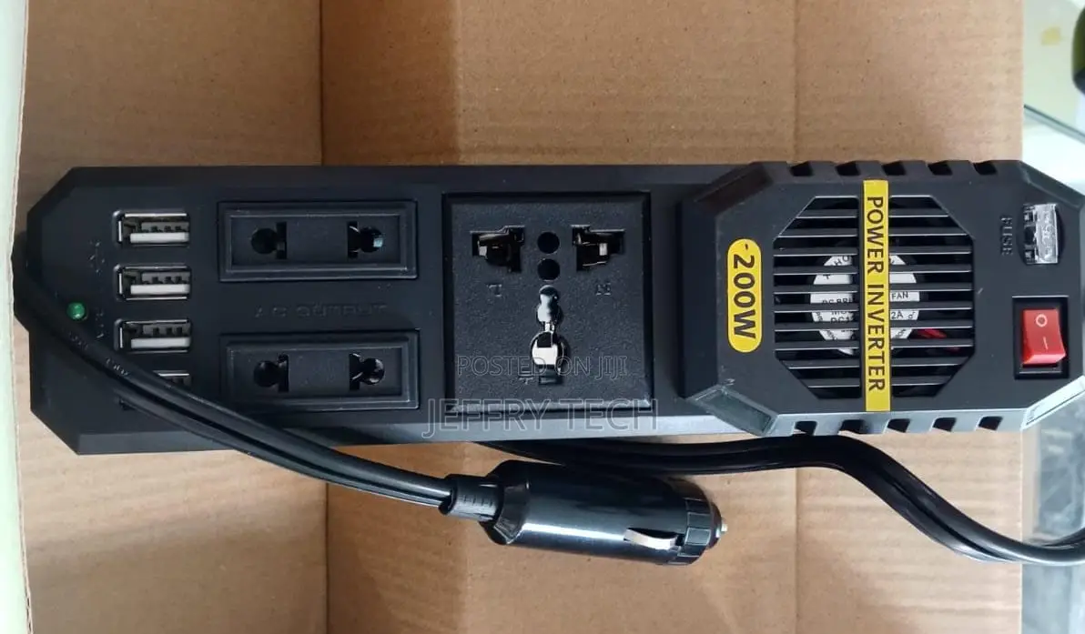 200w Car Power Inverter 12v Dc to 220v Ac With Dual Ac Outlets Usb C