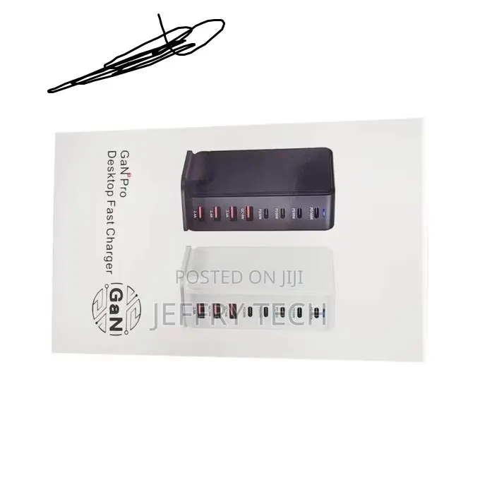 240w Gan Multi-Port Charger - 4 Usb-C 4 Usb-a Fast Charging Adapter
