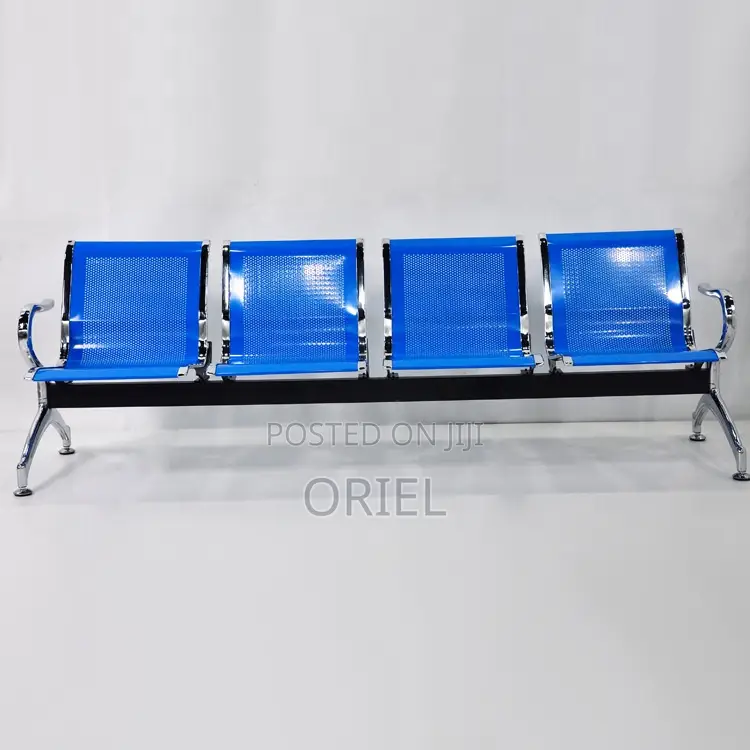 Office Bench : 4-Seater Blue Office Bench