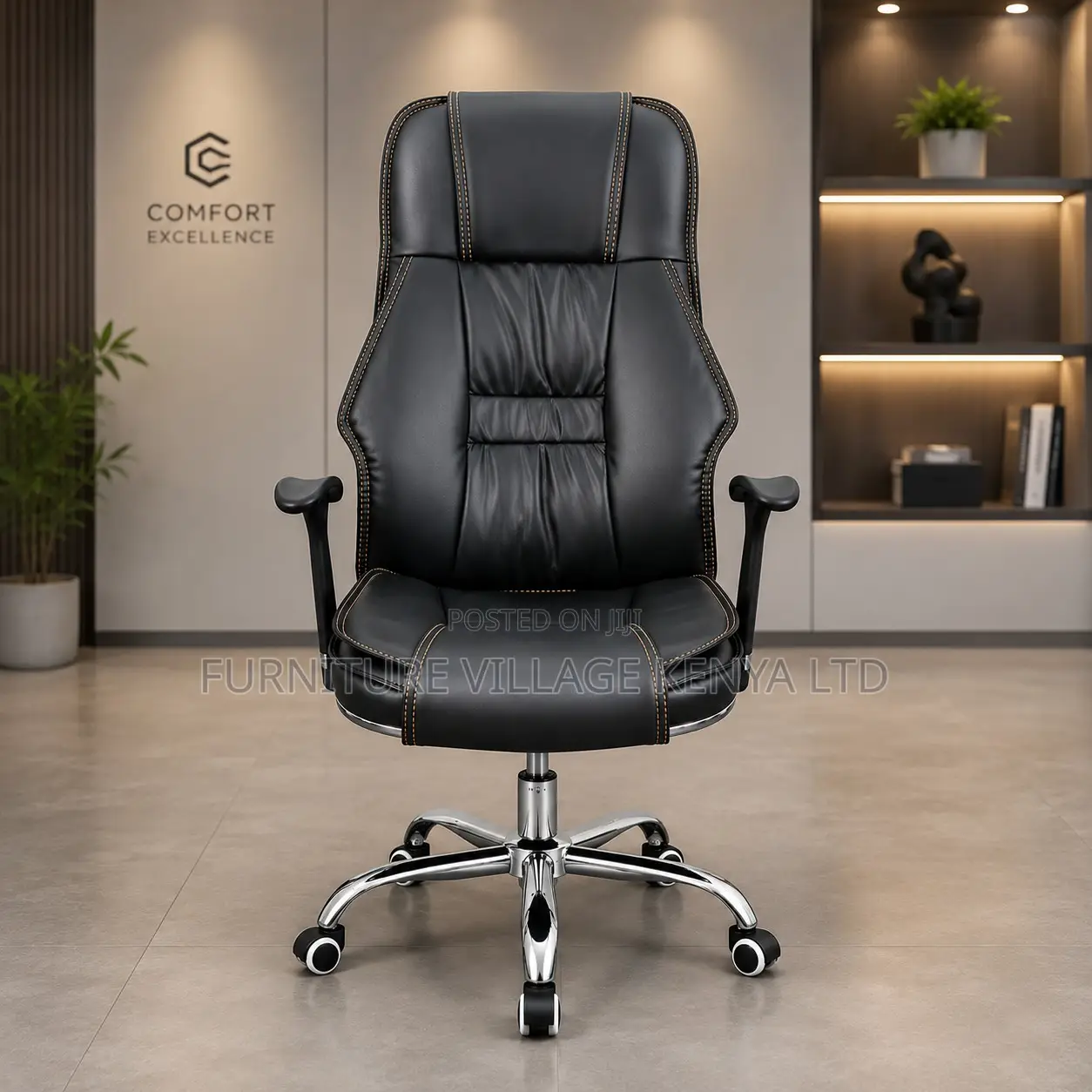 Leather Swivel Executive Office Chair.