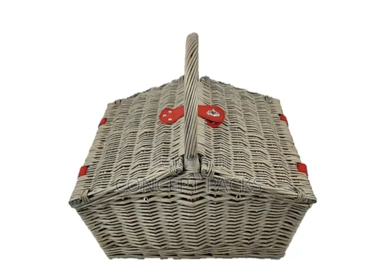 Picnic Basket for 4 People (Grey) Size: 48x33x21/28/40cm